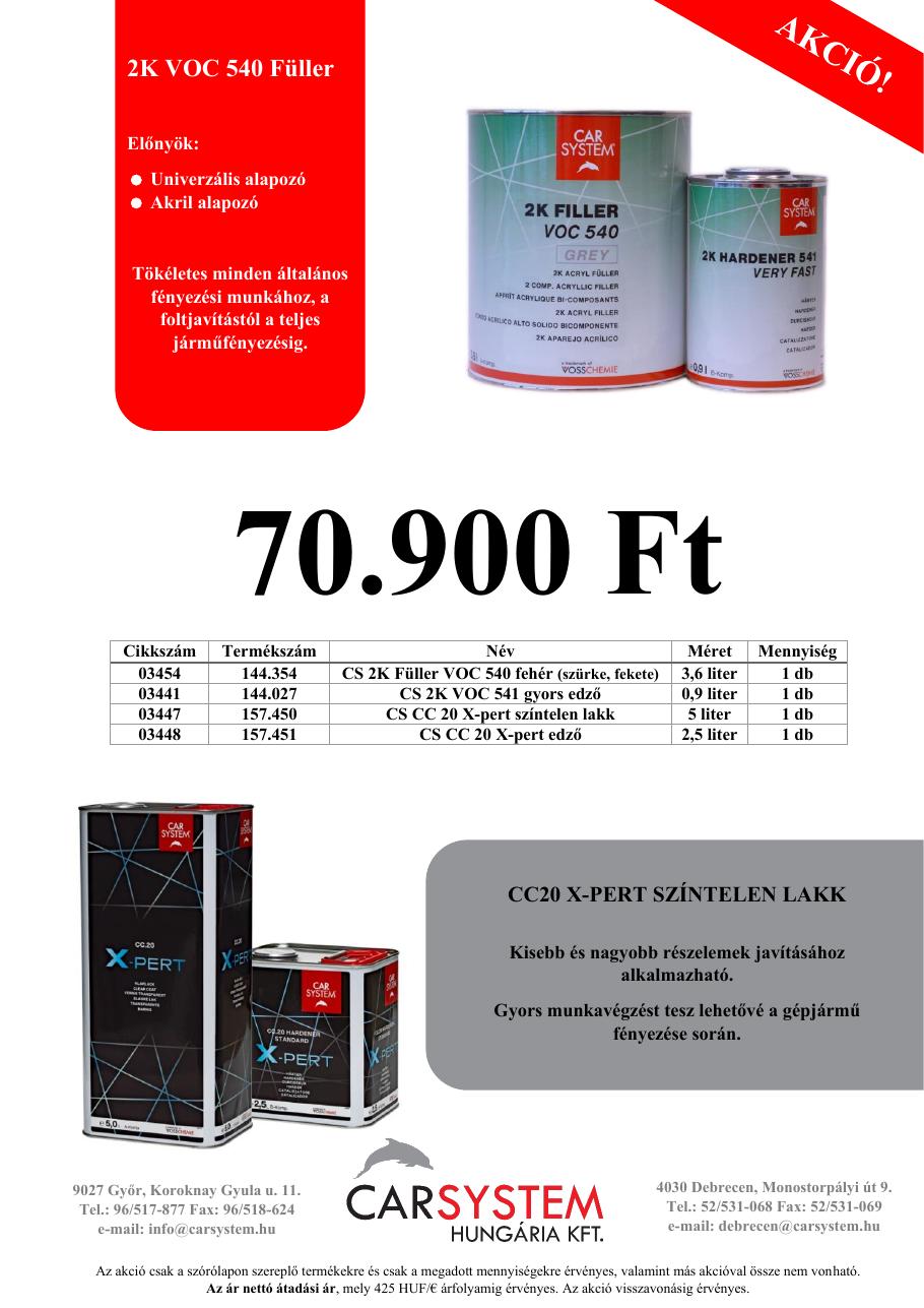 2K VOC 540 Filler + CC20 X-Pert