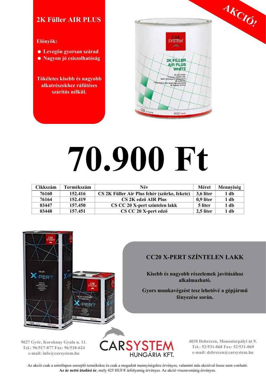 2K Filler Air Plus + CC20 X-Pert