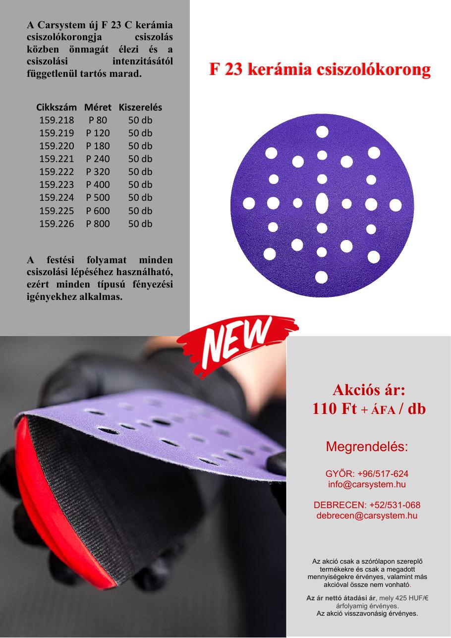 F23 kerámia csiszolókorong