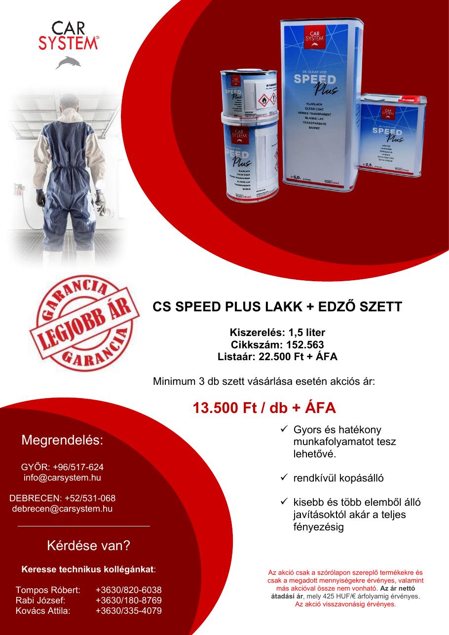 Speed Plus lakk + edző, 1,5 L