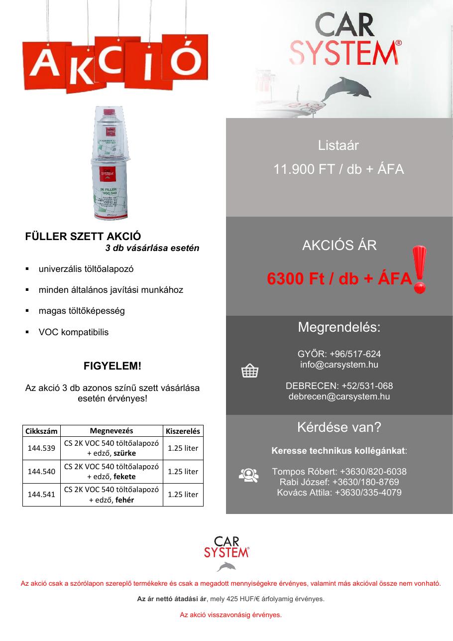2K VOC 540 Filler kis szett