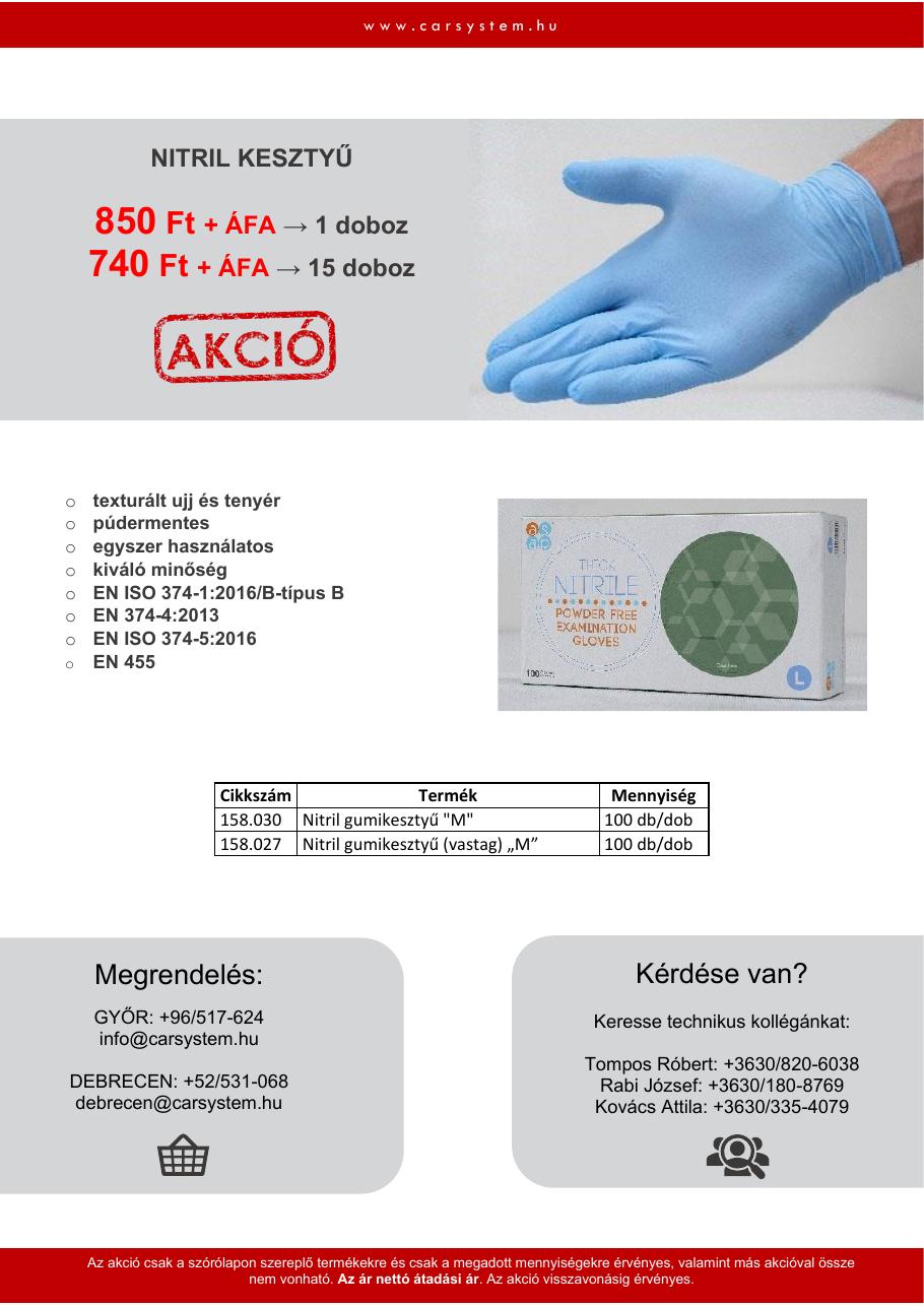 Carsystem nitril kesztyű