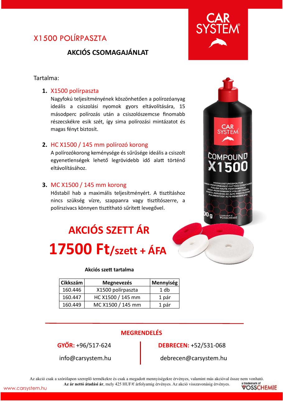X1500 polírcsomag