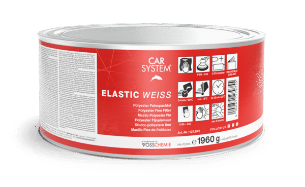 Elastic White Poliészter – finom kitt, edzővel - 2 kg