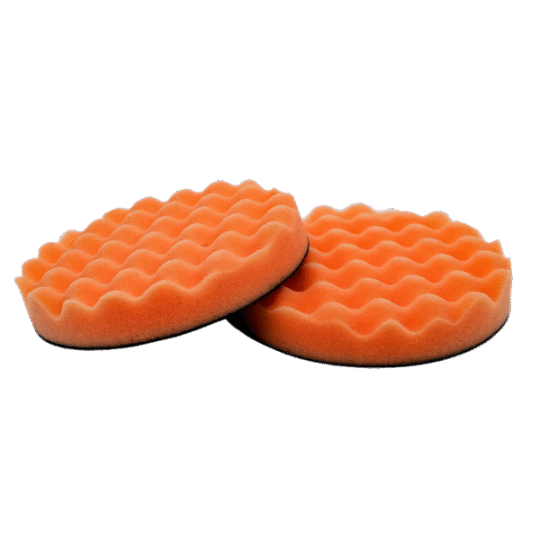 Finish Waffle Pad Orange – Közepesen kemény hullámos polírhab korong - 135 x 25 mm