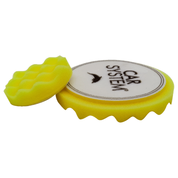 Polish Waffle Foam Yellow – Közepesen kemény hullámos polírhab korong