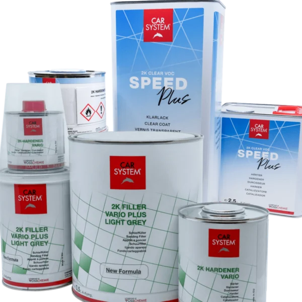 Carsystem 2K Speed Plus szett – filler + edző + színtelen lakk